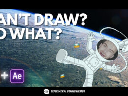 Cartoon astronaut in space